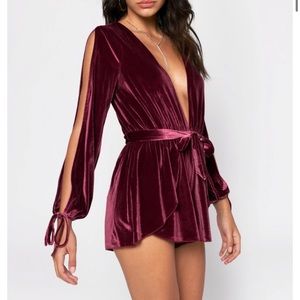 Tobi Velvet Romper